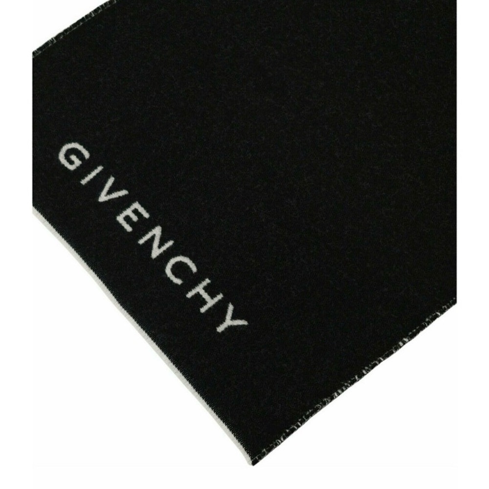 Givenchy Men's Elegant Black Scarf with White Logo